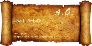 Abel Orbó névjegykártya